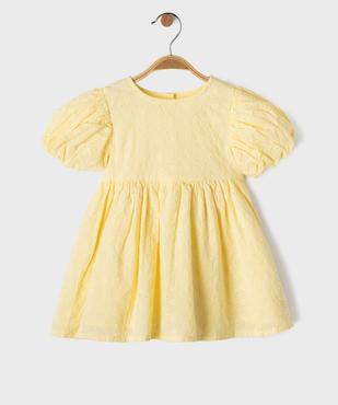 Robe de cérémonie brodée à manches courtes bébé fille vue2 - GEMO(BEBE DEBT) - GEMO