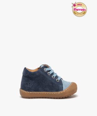 Chaussures premiers pas bébé garçon en cuir suédé bicolore - NA! vue1 - NA! - GEMO