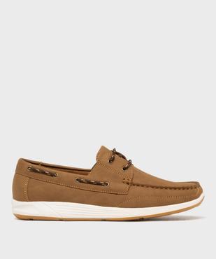 Chaussures bateau à lacets et semelle intérieure cuir vue2 - URBAN STEPS - GEMO