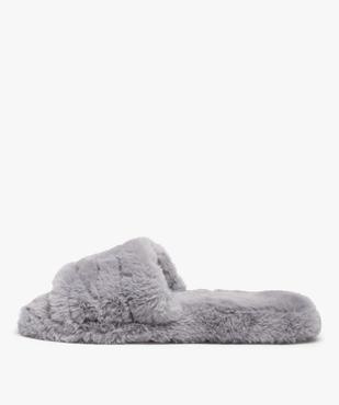 Chaussons mules unies en textile peluche femme vue3 - GEMO(HOMWR FEM) - GEMO