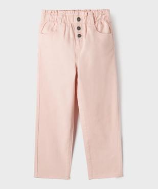 Pantalon denim coloré coupe slouchy à taille ajustable fille vue2 - GEMO (ENFANT) - GEMO