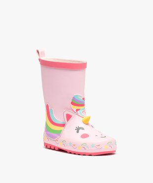 Bottes de pluie fille en caoutchouc fantaisie licorne vue3 - LOVELY WINGS - GEMO