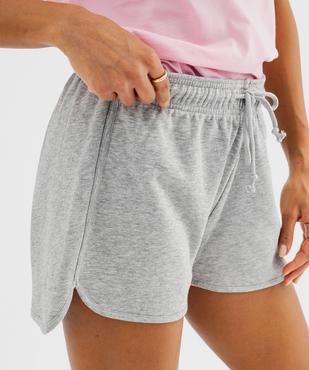 Short en maille French Terry avec taille ajustable femme vue2 - GEMO 4G FEMME - GEMO