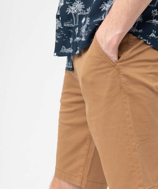 Bermuda homme coupe chino en toile stretch vue2 - GEMO 4G HOMME - GEMO