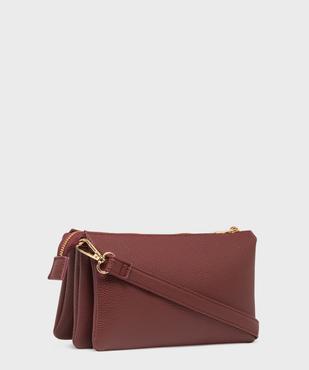 Sac 3 soufflets en matière grainée porté croisé femme vue3 - GEMO (ACCESS) - GEMO