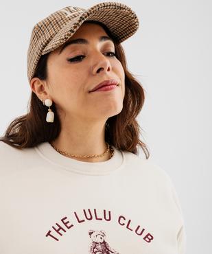 Sweat avec col chemise amovible femme grande taille - LuluCastagnette vue6 - LULU CASTAGNETTE G4G D - GEMO