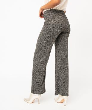 Pantalon droit à pli en maille extensible femme vue3 - GEMO(FEMME PAP) - GEMO