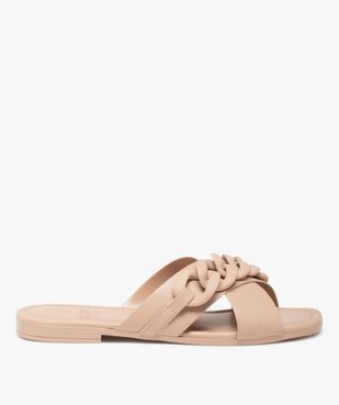 Mules femme à talon plat avec maillons de chaîne mats vue1 - GEMO (CASUAL) - GEMO