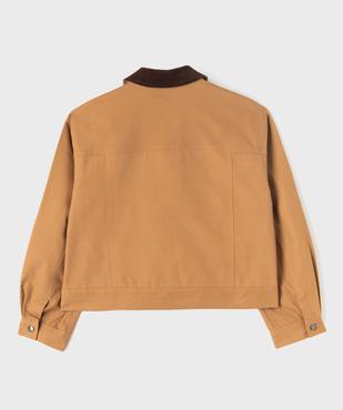 Veste en coton avec col en velours côtelé fille vue4 - GEMO 4G FILLE - GEMO