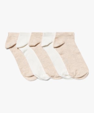 Chaussettes femme ultra courtes unies (lot de 5) vue1 - GEMO 4G FEMME - GEMO