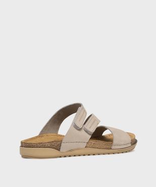 Sandales mules confort dessus cuir nubuck femme vue4 - G'FLEX - GEMO