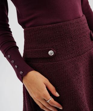 Jupe patineuse en maille texturée et pattes fantaisie femme vue2 - GEMO(FEMME PAP) - GEMO