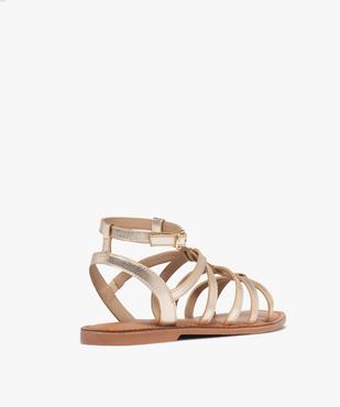 Sandales plates avec brides en cuir métallisé femme vue4 - FOLLOW ME - GEMO