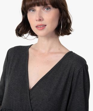 Robe femme en maille à volants et manches courtes vue2 - GEMO(FEMME PAP) - GEMO