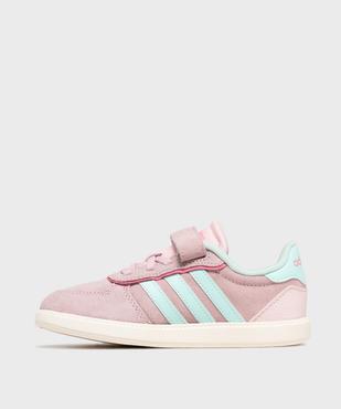 Baskets basses en cuir suédé Breaknet Sleek EL fille - Adidas vue3 - ADIDAS - GEMO