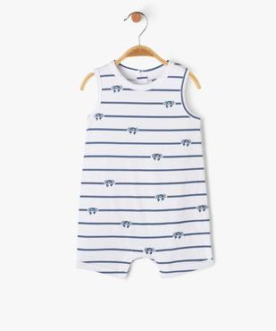 Combishort en coton avec motifs marins bébé garçon vue2 - GEMO 4G BEBE - GEMO
