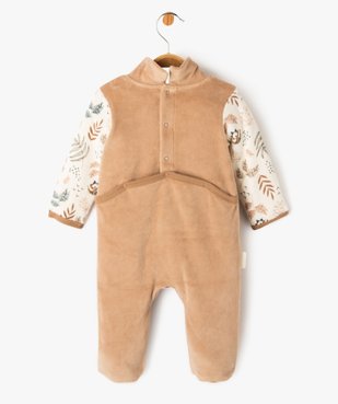 Pyjama pont-dos velours avec col châle bébé - Petit Béguin vue3 - PETIT BEGUIN - GEMO