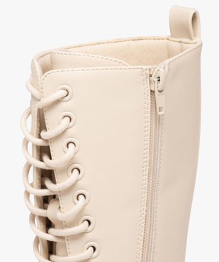 Bottes fille unies à semelle crantée fermeture lacets et zip vue6 - GEMO (ENFANT) - GEMO