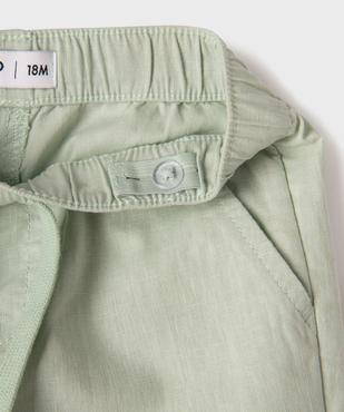 Short en coton et lin à taille élastiquée bébé garçon vue2 - GEMO 4G BEBE - GEMO