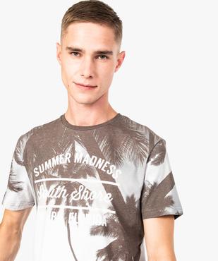 Tee-shirt à manches courtes avec imprimé plage all over vue2 - GEMO (HOMME) - GEMO