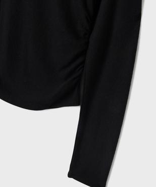 Tee-shirt manches longues en maille douce et extensible fille vue2 - GEMO (JUNIOR) - GEMO