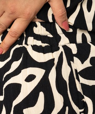 Pantalon large en viscose froissée femme grande taille vue2 - GEMO (G TAILLE) - GEMO