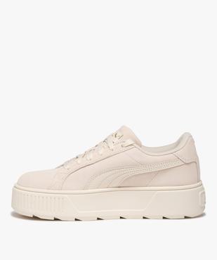 Baskets femme unies en cuir suédé avec semelle épaisse - Puma vue3 - PUMA - GEMO