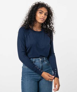 Pull femme en maille fine à large col rond vue1 - GEMO 4G FEMME - GEMO