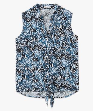 Chemise sans manches imprimée avec nœud dans le bas femme vue4 - GEMO 4G FEMME - GEMO