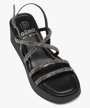 Sandales femme avec brides à strass et semelle plateforme vue5 - GEMO(URBAIN) - GEMO