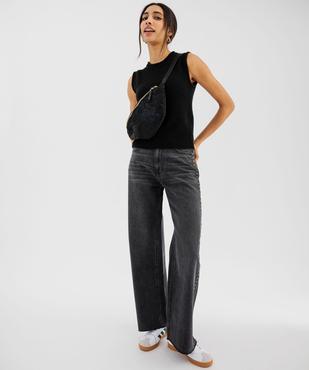 Jean flare taille haute à clous et bords francs femme vue4 - GEMO(FEMME PAP) - GEMO