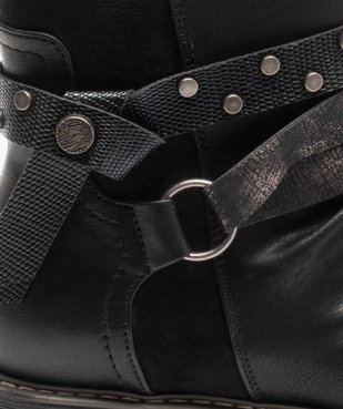 Boots femme plates dessus drapé et brides décoratives vue6 - GEMO (CASUAL) - GEMO
