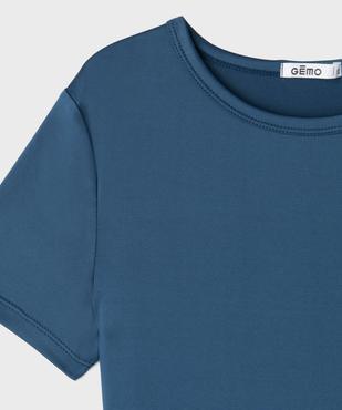 Tee-shirt manches courtes court et moulant fille vue3 - GEMO (JUNIOR) - GEMO