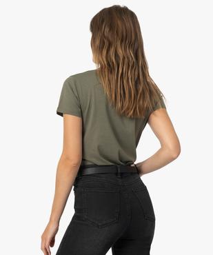 Tee-shirt femme à manches courtes et large col rond vue3 - GEMO(FEMME PAP) - GEMO