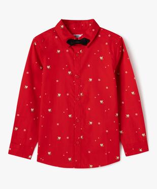 Chemise de Noël manches longues avec nœud papillon vue2 - GEMO (ENFANT) - GEMO