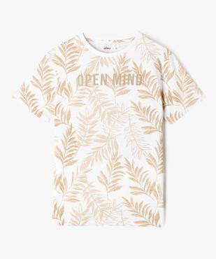 Tee-shirt manches courtes à motif feuillage garçon vue1 - GEMO (JUNIOR) - GEMO