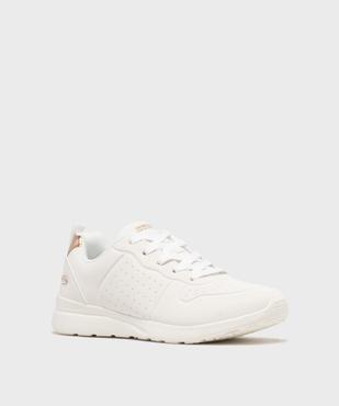 Baskets basses aspect veloutée lavables en machine femme - Skechers vue2 - SKECHERS - GEMO