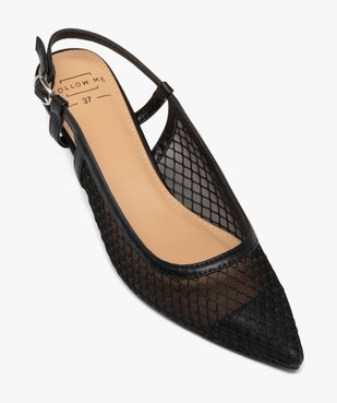 Escarpins sling-back en textile résille femme vue6 - FOLLOW ME - GEMO