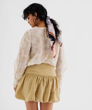 Blouse manches longues en voile fleur femme vue3 - GEMO(FEMME PAP) - GEMO