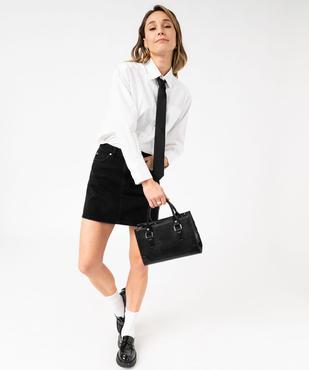 Jupe en jean courte coupe trapèze femme vue5 - GEMO 4G FEMME - GEMO