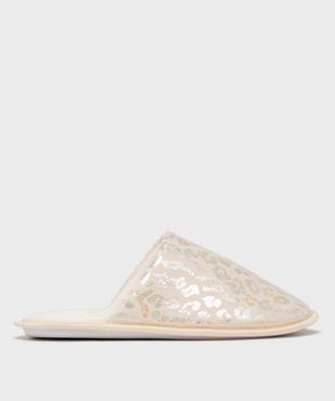 Mules d’intérieur à motifs tachetés scintillants femme vue1 - GEMO 4G FEMME - GEMO