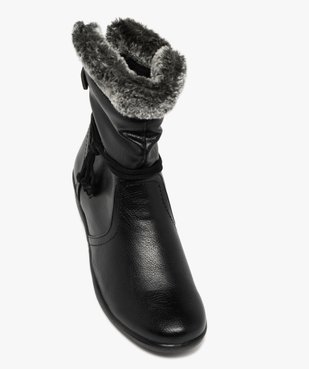 Boots femme fourrées confort à talon compensé et col duveteux vue5 - G'FLEX - GEMO