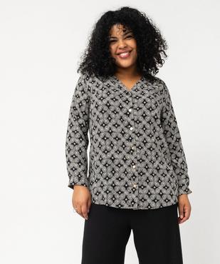 Chemise à manches longues imprimée femme grande taille vue2 - GEMO 4G GT - GEMO
