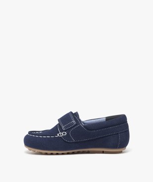 Mocassins garçon unis en suédine et à scratch vue4 - GEMO 4G GARCON - GEMO
