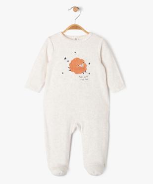 Pyjama en velours avec motif animal bébé vue1 - GEMO 4G BEBE - GEMO