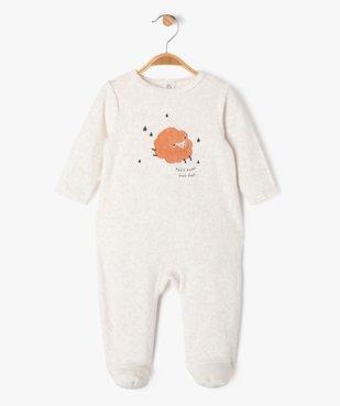 Pyjama en velours avec motif animal bébé vue1 - GEMO 4G BEBE - GEMO