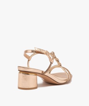 Sandales femme à talon carré avec brides strass tubulaires vue4 - GEMO(URBAIN) - GEMO
