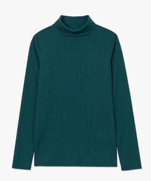 Tee-shirt femme en maille côtelée manches longues et col montant vue4 - GEMO 4G FEMME - GEMO