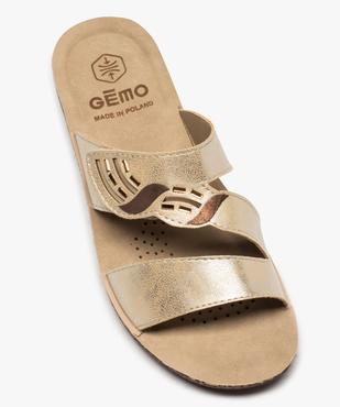 Mules femme confort brides métallisées à scratch vue5 - GEMO (CONFORT) - GEMO