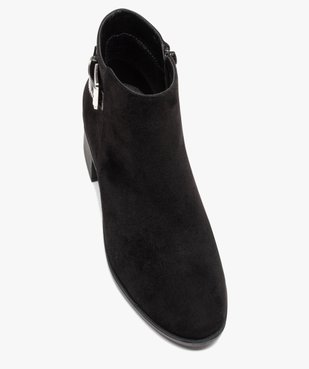 Boots femme à talon carré avec zip et bride décorative vue5 - GEMO(URBAIN) - GEMO